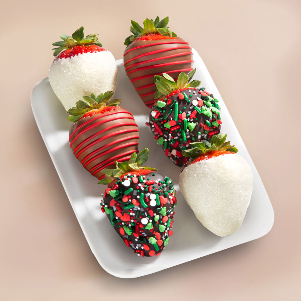 6pc Holly Jolly Strawberries