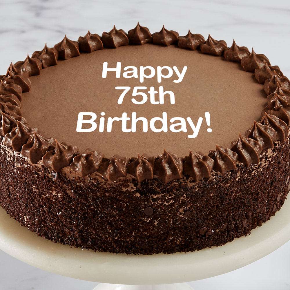 Image of Happy 75th Birthday Double Chocolate Cake
