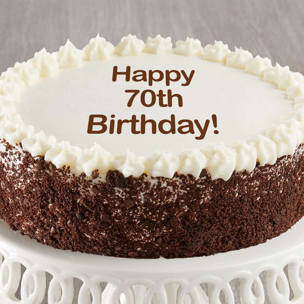 Image of Happy 70th Birthday Chocolate and Vanilla Cake