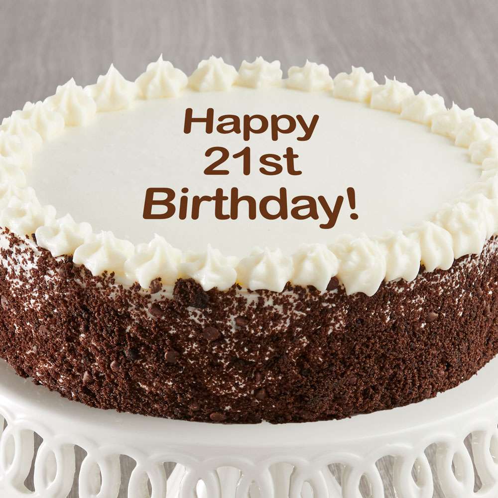 Image of Happy 21st Birthday Chocolate and Vanilla Cake