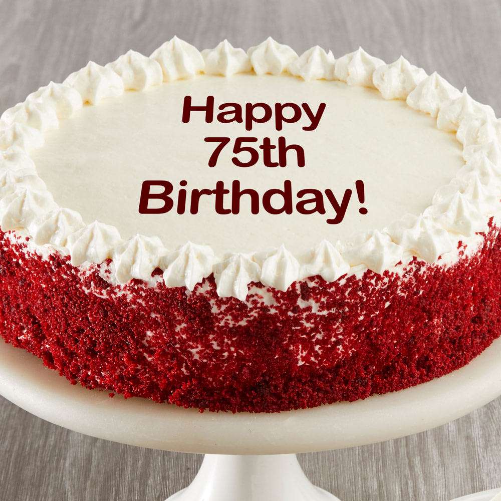 Image of Happy 75th Birthday Red Velvet Cake