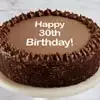 Zoomed in Image of Happy 30th Birthday Double Chocolate Cake