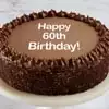 Zoomed in Image of Happy 60th Birthday Double Chocolate Cake