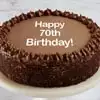 Zoomed in Image of Happy 70th Birthday Double Chocolate Cake