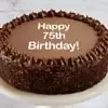 Zoomed in Image of Happy 75th Birthday Double Chocolate Cake