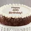 Zoomed in Image of Happy 40th Birthday Chocolate and Vanilla Cake