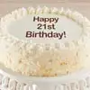Zoomed in Image of Happy 21st Birthday Vanilla Cake