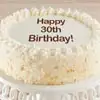 Zoomed in Image of Happy 30th Birthday Vanilla Cake