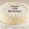 Zoomed in Image of Happy 70th Birthday Vanilla Cake