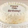 Zoomed in Image of Happy 75th Birthday Vanilla Cake