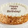 Zoomed in Image of Happy 40th Birthday Carrot Cake