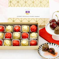 Zoomed in Image of Classic Chocolate Covered Cherries Gift Box