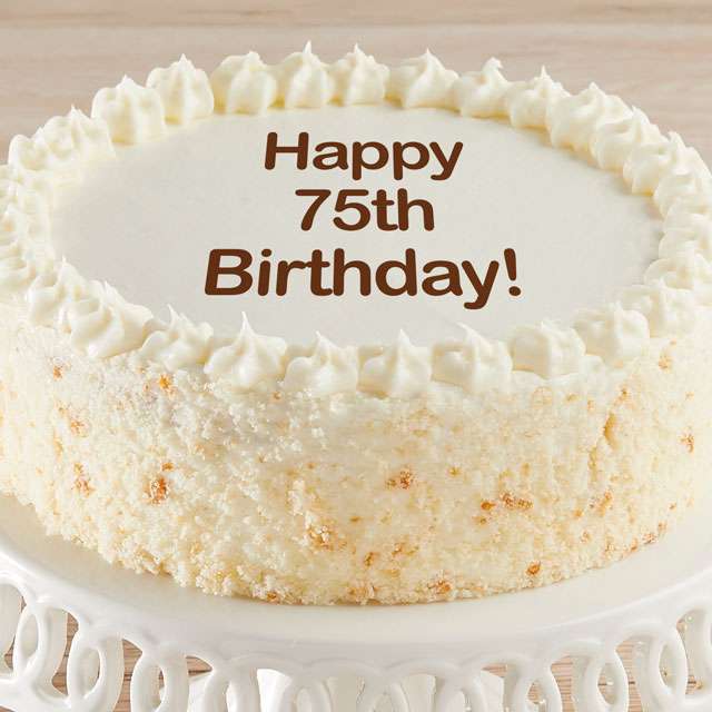 Image of Happy 75th Birthday Vanilla Cake