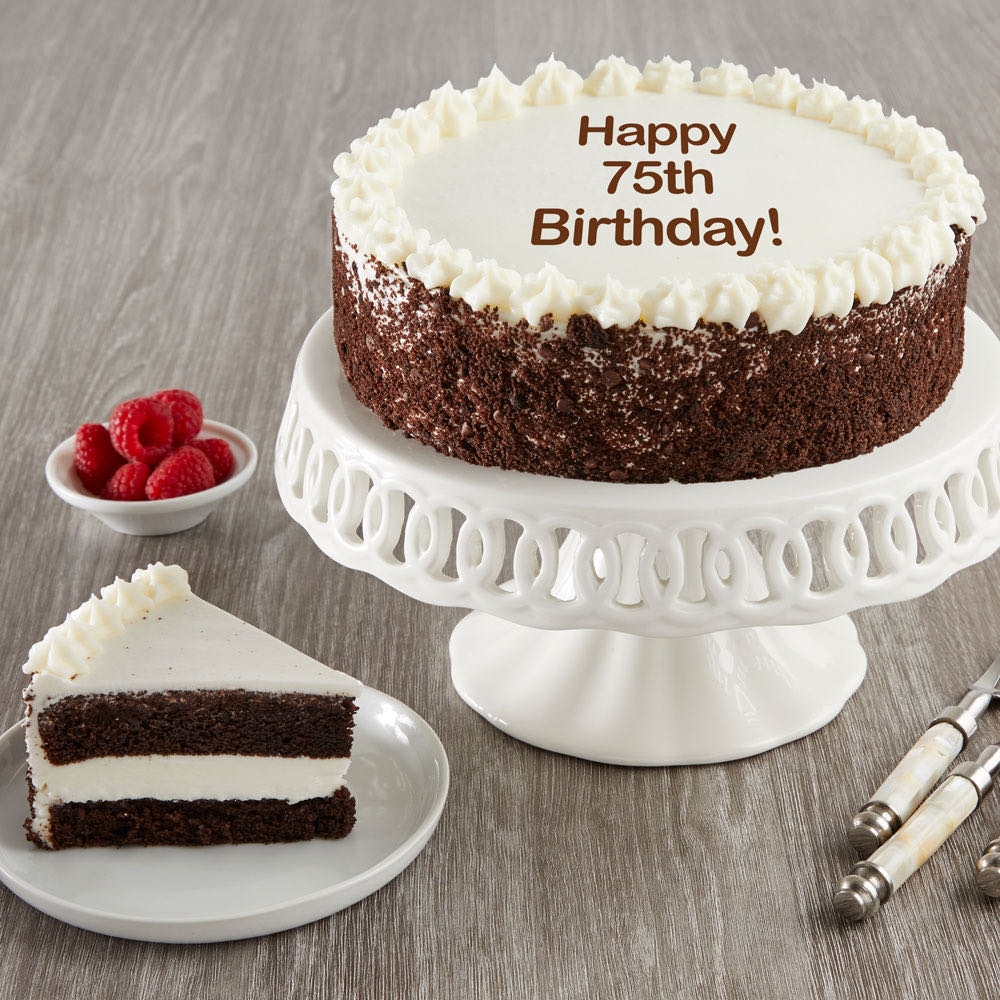  Happy 75th Birthday Chocolate and Vanilla Cake