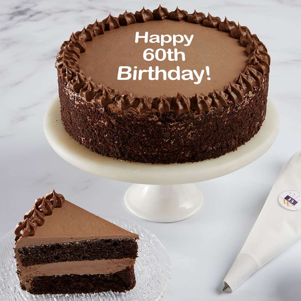 Image of Happy 60th Birthday Double Chocolate Cake