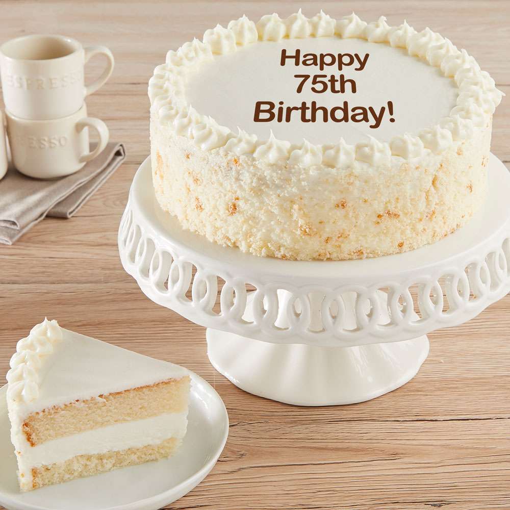 Image of Happy 75th Birthday Vanilla Cake