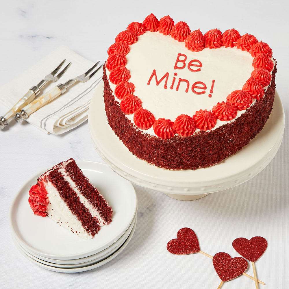 Image of Be Mine! Heart-Shaped Red Velvet Chocolate Cake