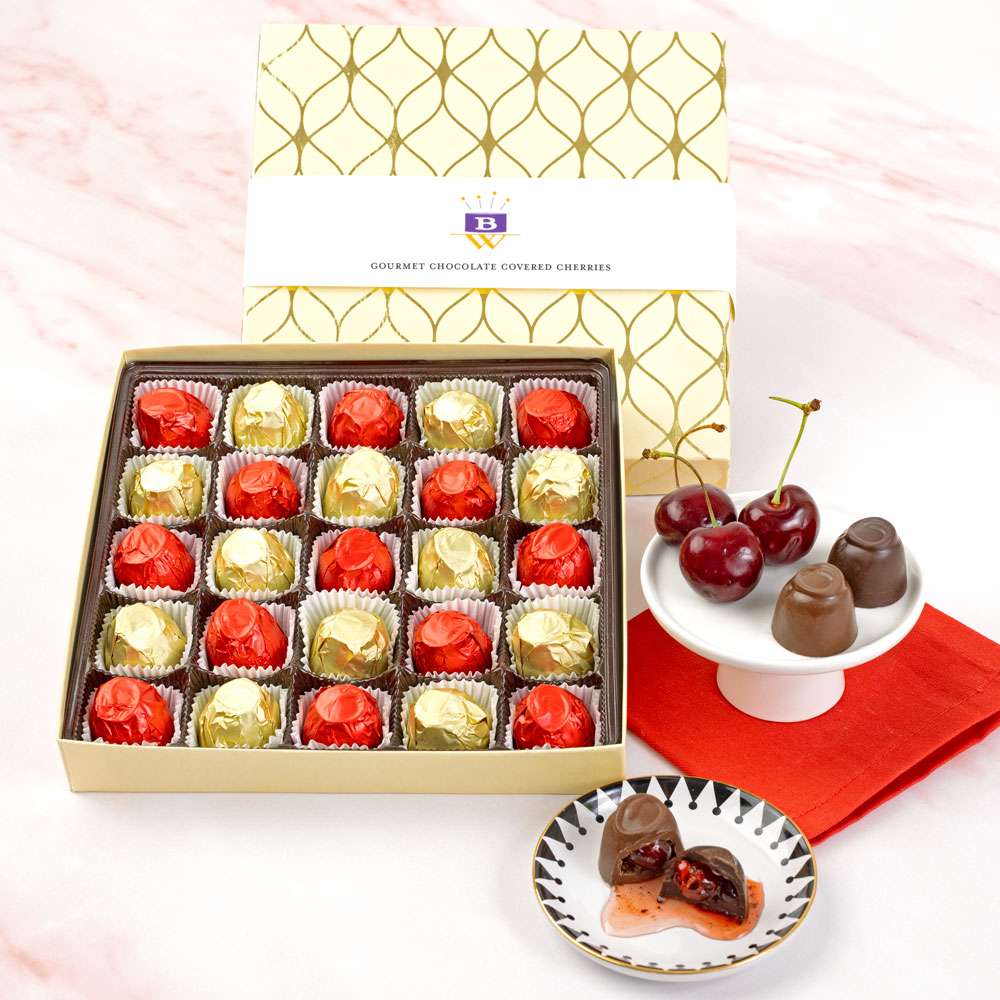 Image of Deluxe Chocolate Covered Cherries Gift Box