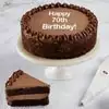 Wide View Image Happy 70th Birthday Double Chocolate Cake