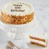 Wide View Image Happy 50th Birthday Carrot Cake