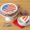 Wide View Image Fourth of July Flag Cake 