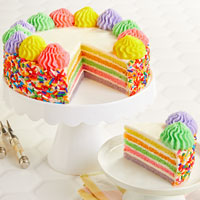 Wide View Image Rainbow Cake