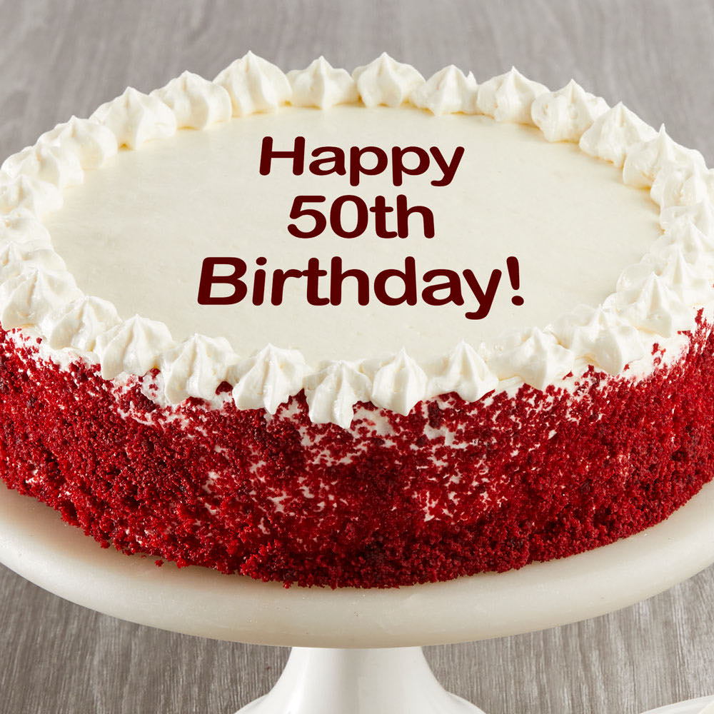 Happy 50th Birthday Red Velvet Cake