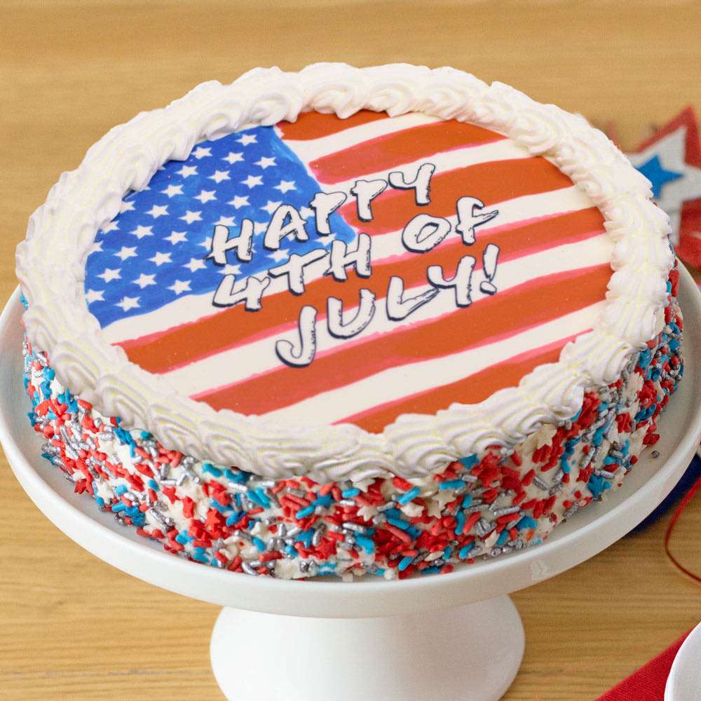 Fourth of July Flag Cake  Close-up