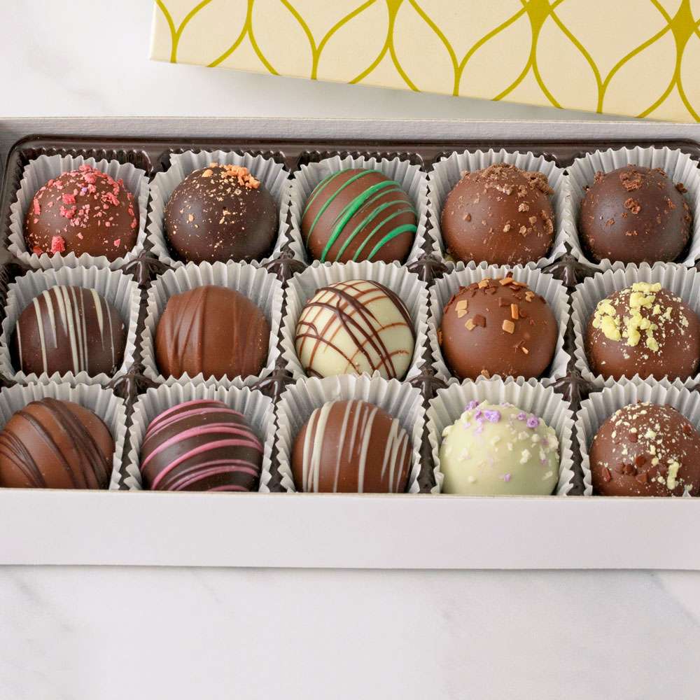 Classic Chocolate Truffle Gift Box Close-up