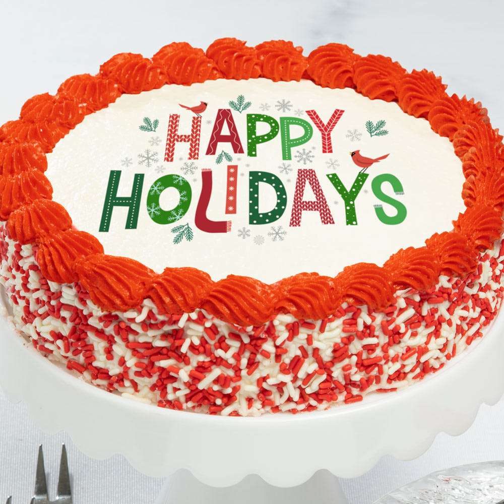 Happy Holidays Cake Close-up