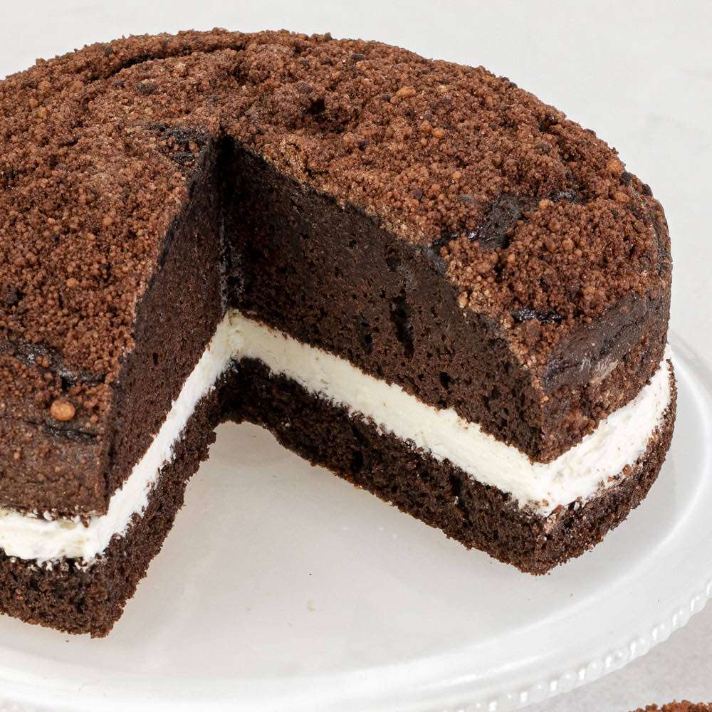 Chocolate and Vanilla Buttercream Cake Close-up