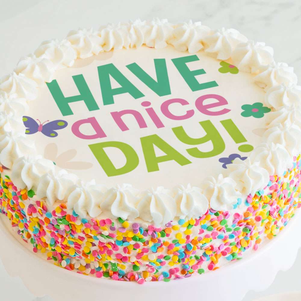 Have A Nice Day Cake Close-up