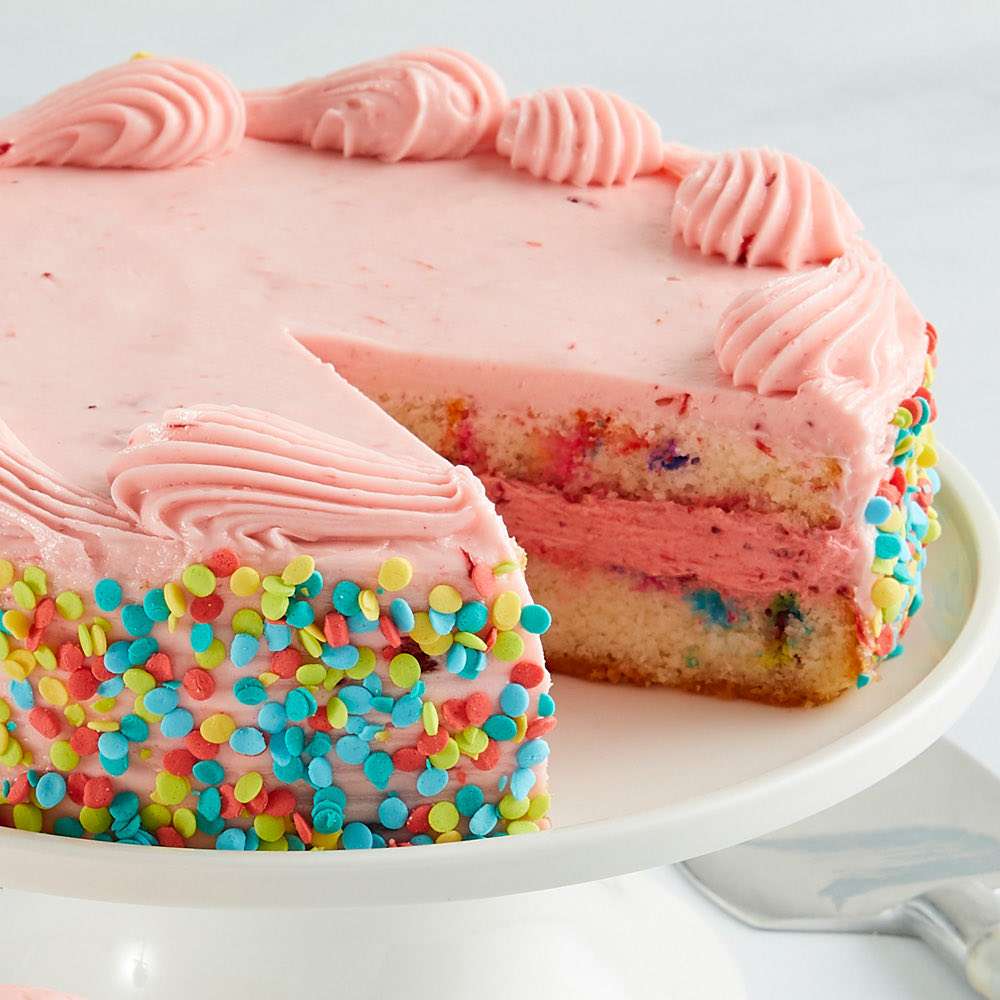 Strawberry Funfetti Cake Close-up