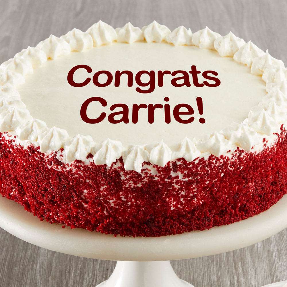 Personalized Red Velvet Chocolate Cake Close-up