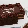Zoomed in Image of Personalized Chocolate Sheet Cake