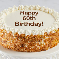 Zoomed in Image of Happy 60th Birthday Carrot Cake
