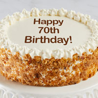Zoomed in Image of Happy 70th Birthday Carrot Cake