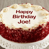Zoomed in Image of Personalized 10-inch Red Velvet Cake