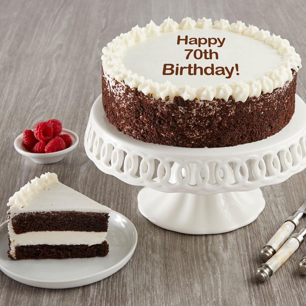  Happy 70th Birthday Chocolate and Vanilla Cake