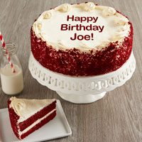 Wide View Image Personalized 10-inch Red Velvet Cake